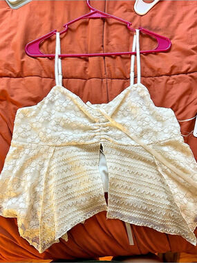 La Peche Lace Camisole Cream Size XL NWT
